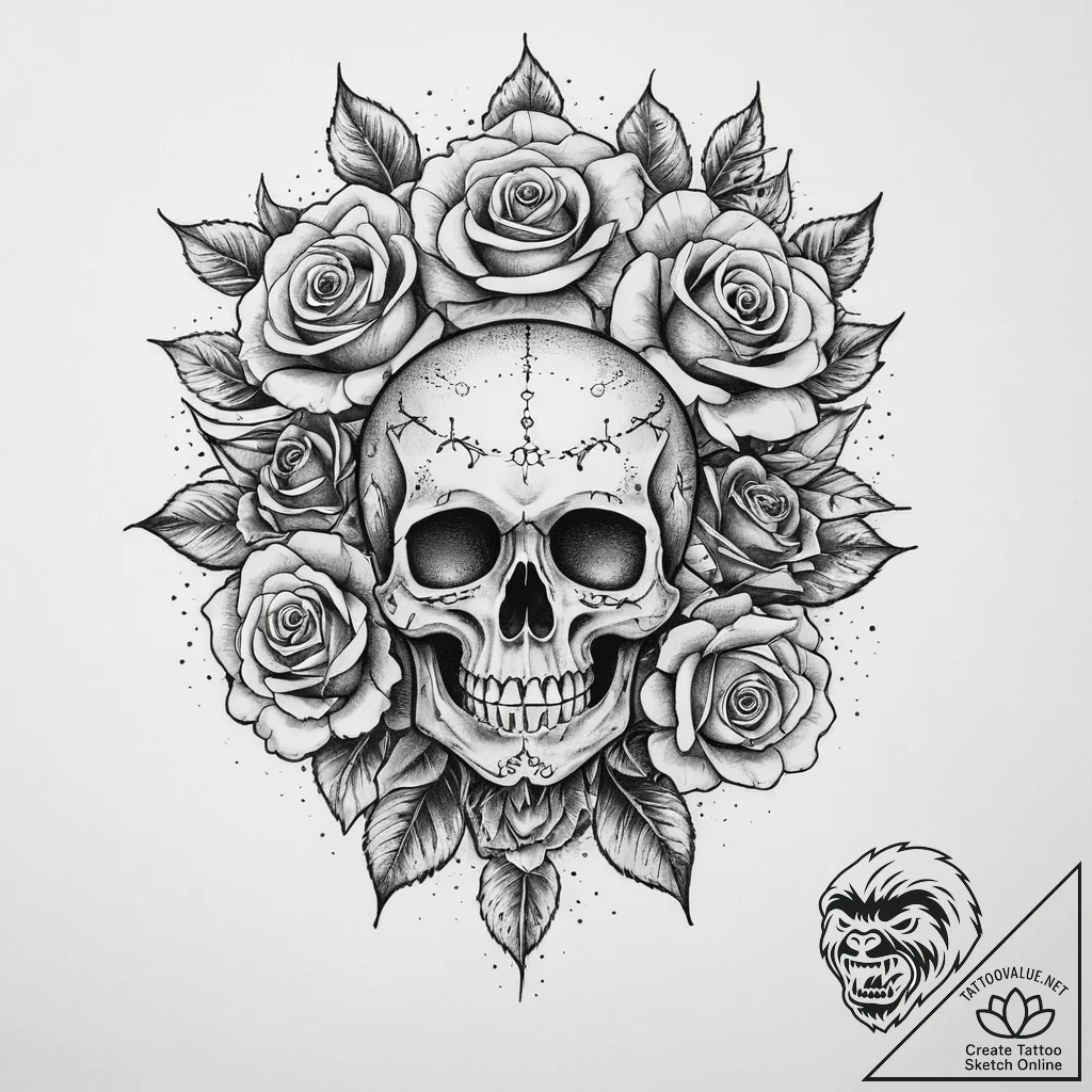 Tattoo sketch mood, ink illustration for tatt... - tattoo sketch (№1759939192_0, 08.10.2025 15:59) — tattoovalue.net