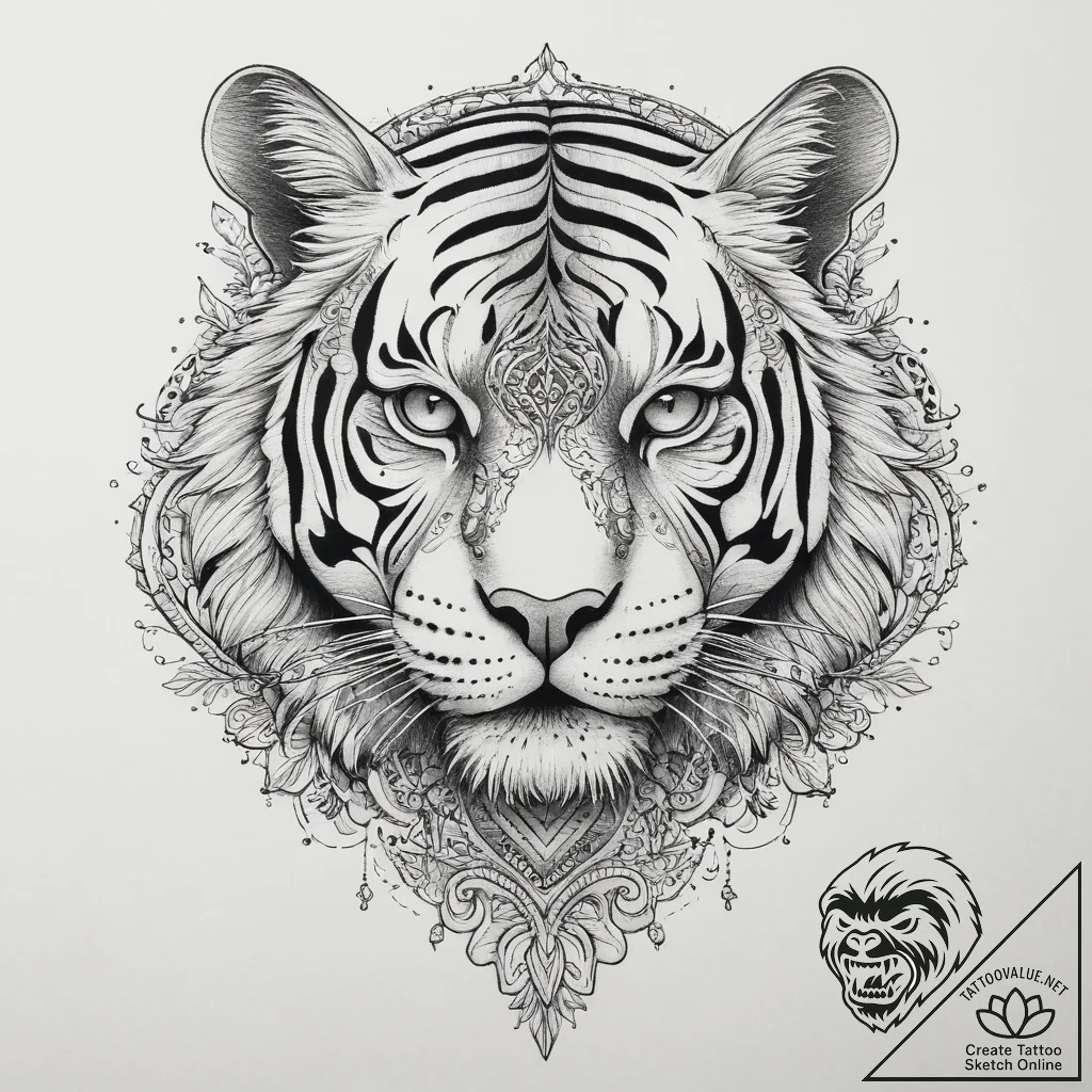 Tattoo sketch tiger stripe, tattoo sketch des... - tattoo sketch (№1759939419_0, 08.10.2025 16:03) — tattoovalue.net