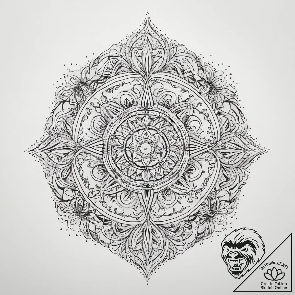 Tattoo sketch cosmic identity, ink illustrati... - tattoo sketch (№1759940932_0, 08.10.2025 16:28) — tattoovalue.net