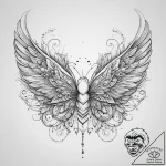 Tattoo sketch magical flower with wings, arti… – tattoo sketch (№1759942442_0, 08.10.2025 16:54) — tattoovalue.net