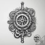 Tattoo sketch wrench with gears, ink illustra… – tattoo sketch (№1759943528_0, 08.10.2025 17:12) — tattoovalue.net