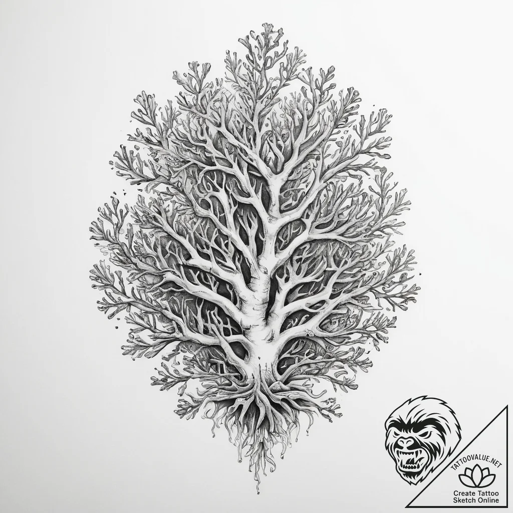 Tattoo sketch coral - tattoo sketch (№1759944609_0, 08.10.2025 17:30) — tattoovalue.net