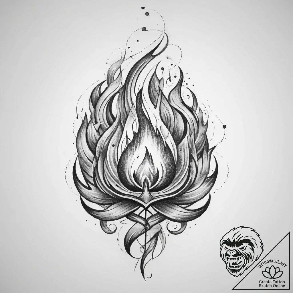 Tattoo sketch flame - tattoo sketch (№1759945043_0, 08.10.2025 17:37) — tattoovalue.net