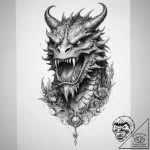 Tattoo sketch dragonborn breath – tattoo sketch (№1759945480_0, 08.10.2025 17:44) — tattoovalue.net