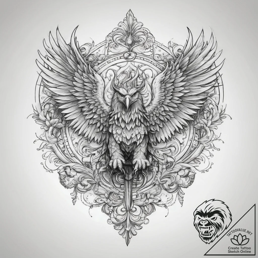 Tattoo sketch griffin rider, tattoo sketch de... - tattoo sketch (№1759945695_0, 08.10.2025 17:48) — tattoovalue.net