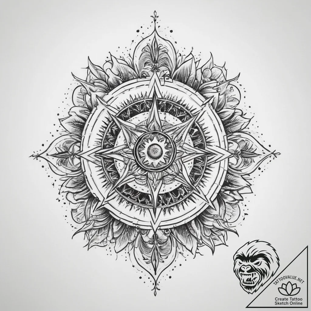 Tattoo sketch holy cosmos - tattoo sketch (№1759948105_0, 08.10.2025 18:28) — tattoovalue.net