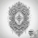 Tattoo sketch cartouche with a quote, ink ill… – tattoo sketch (№1759950705_0, 08.10.2025 19:11) — tattoovalue.net