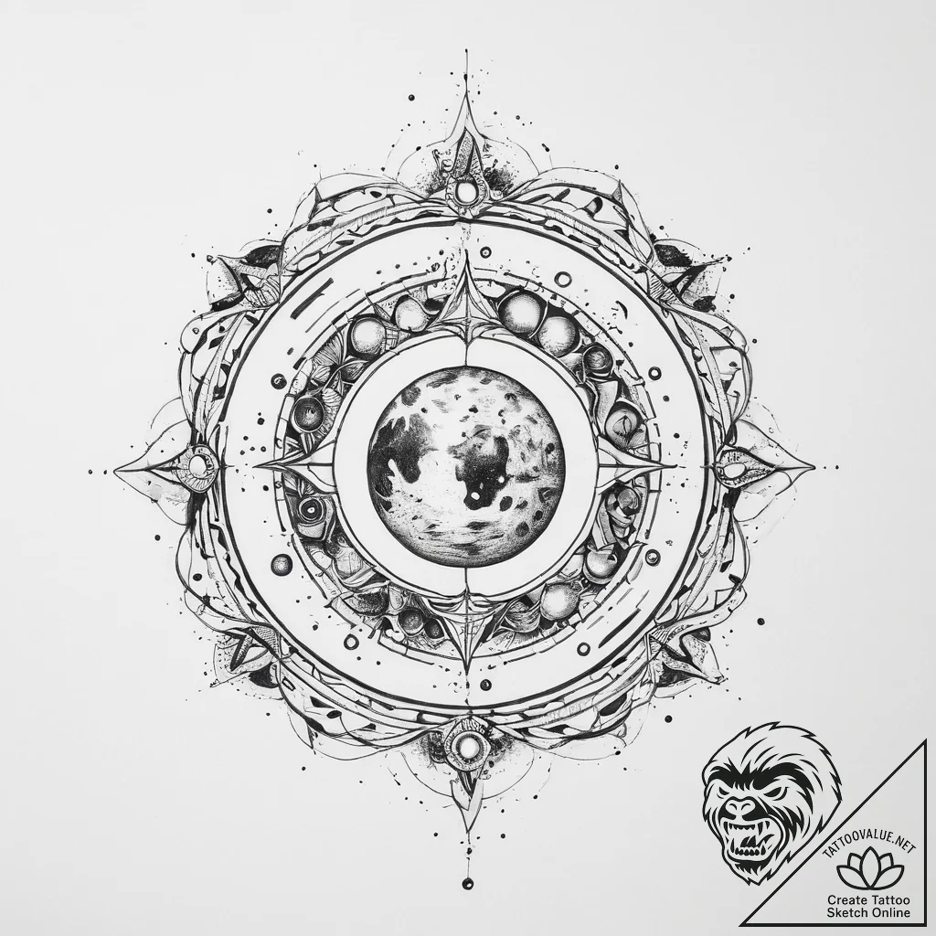 Tattoo sketch cosmic ground - tattoo sketch (№1759951354_0, 08.10.2025 19:22) — tattoovalue.net
