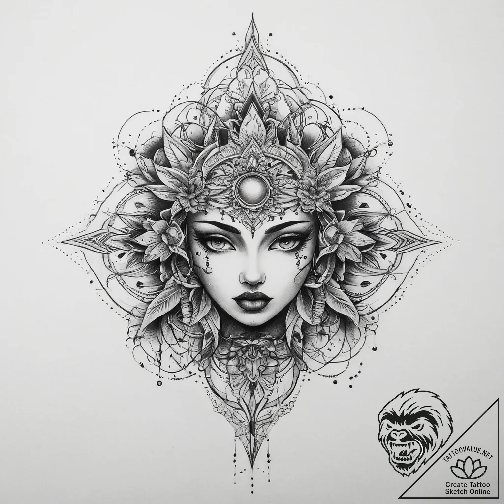 Tattoo sketch mystical existence, tattoo flas... - tattoo sketch (№1759951802_0, 08.10.2025 19:30) — tattoovalue.net