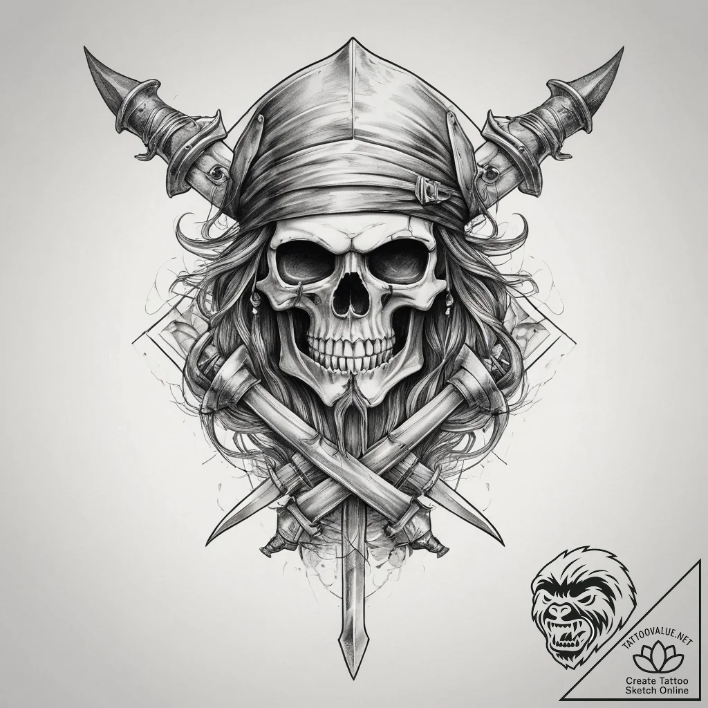 Tattoo sketch pirate cutlass, tattoo drawing... - tattoo sketch (№1759952018_0, 08.10.2025 19:33) — tattoovalue.net