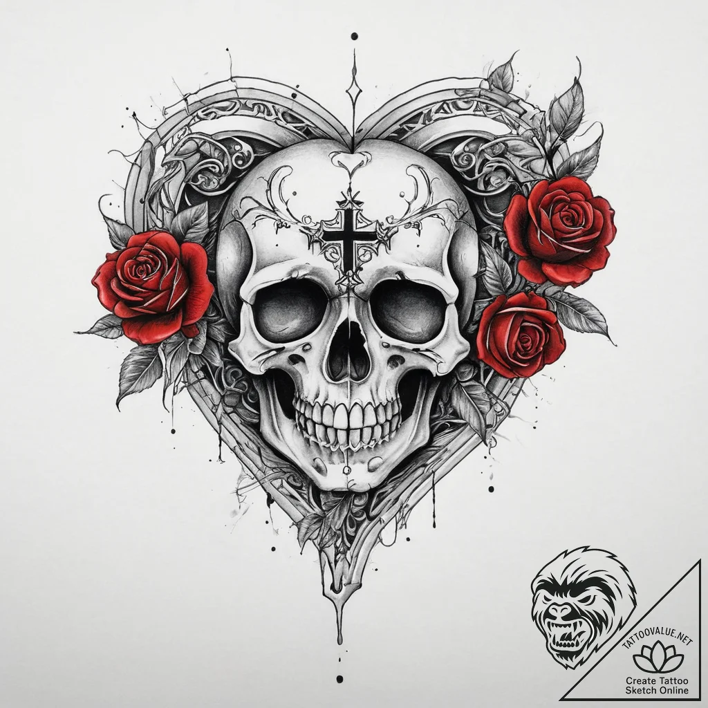 Tattoo sketch watercolor сердце, ink illustra... - tattoo sketch (№1759953979_0, 08.10.2025 20:06) — tattoovalue.net
