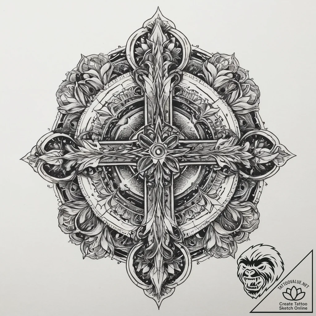 Tattoo sketch cosmic land, ink illustration f... - tattoo sketch (№1759954630_0, 08.10.2025 20:17) — tattoovalue.net
