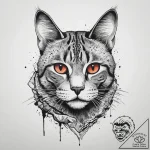 Tattoo sketch tabby cat, concept art for tatt… – tattoo sketch (№1759954845_0, 08.10.2025 20:20) — tattoovalue.net