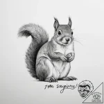 Tattoo sketch puns a squirrel that says “i’m… – tattoo sketch (№1759955493_0, 08.10.2025 20:31) — tattoovalue.net
