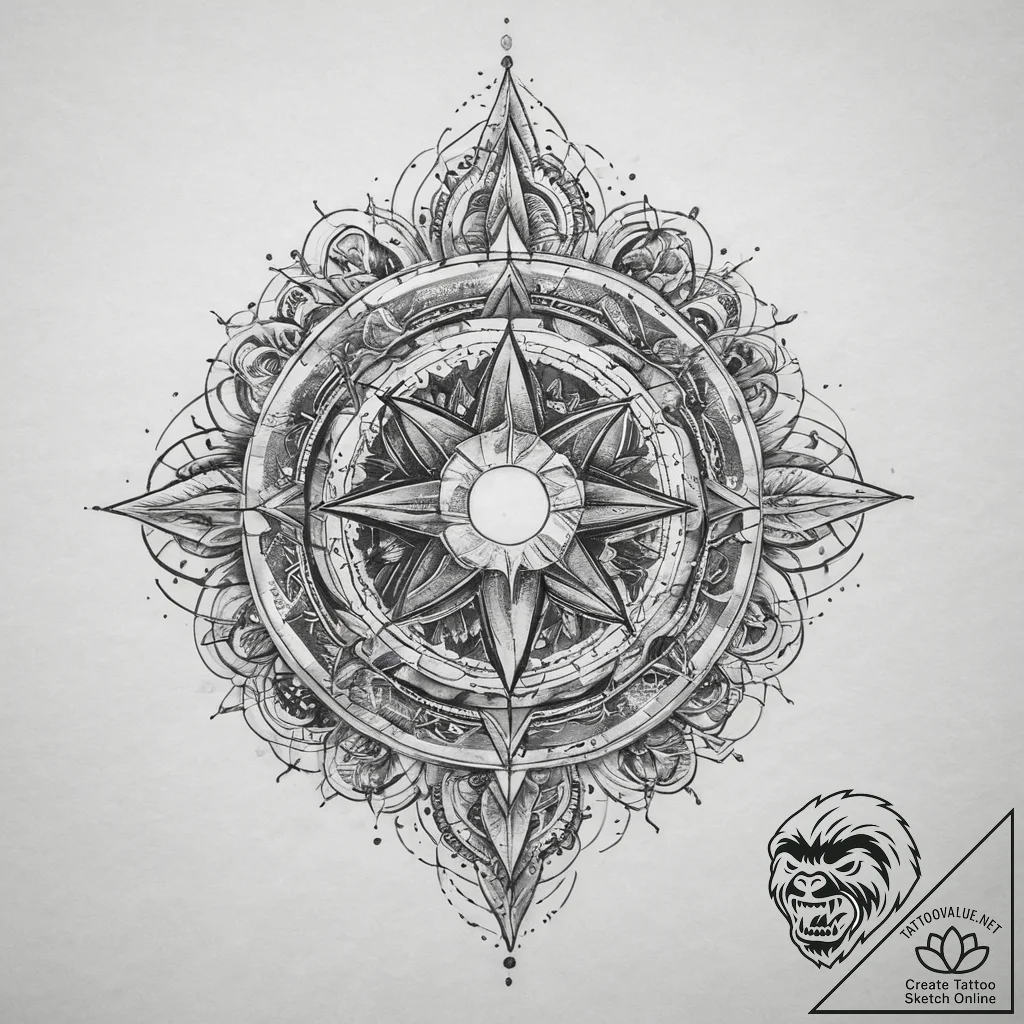 Tattoo sketch cosmic existence, artistic tatt... - tattoo sketch (№1759955717_0, 08.10.2025 20:35) — tattoovalue.net