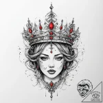 Tattoo sketch tiara, tattoo line art, on a cl… – tattoo sketch (№1759957021_0, 08.10.2025 20:57) — tattoovalue.net