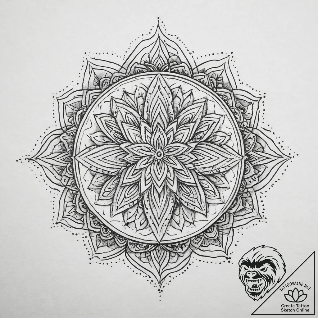Tattoo sketch a symbolic plant, concept art f... - tattoo sketch (№1759958105_0, 08.10.2025 21:15) — tattoovalue.net
