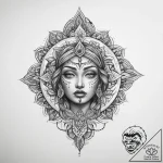 Tattoo sketch blessed representation – tattoo sketch (№1759958321_0, 08.10.2025 21:18) — tattoovalue.net