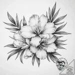 Tattoo sketch oleander flower – tattoo sketch (№1759959190_0, 08.10.2025 21:33) — tattoovalue.net