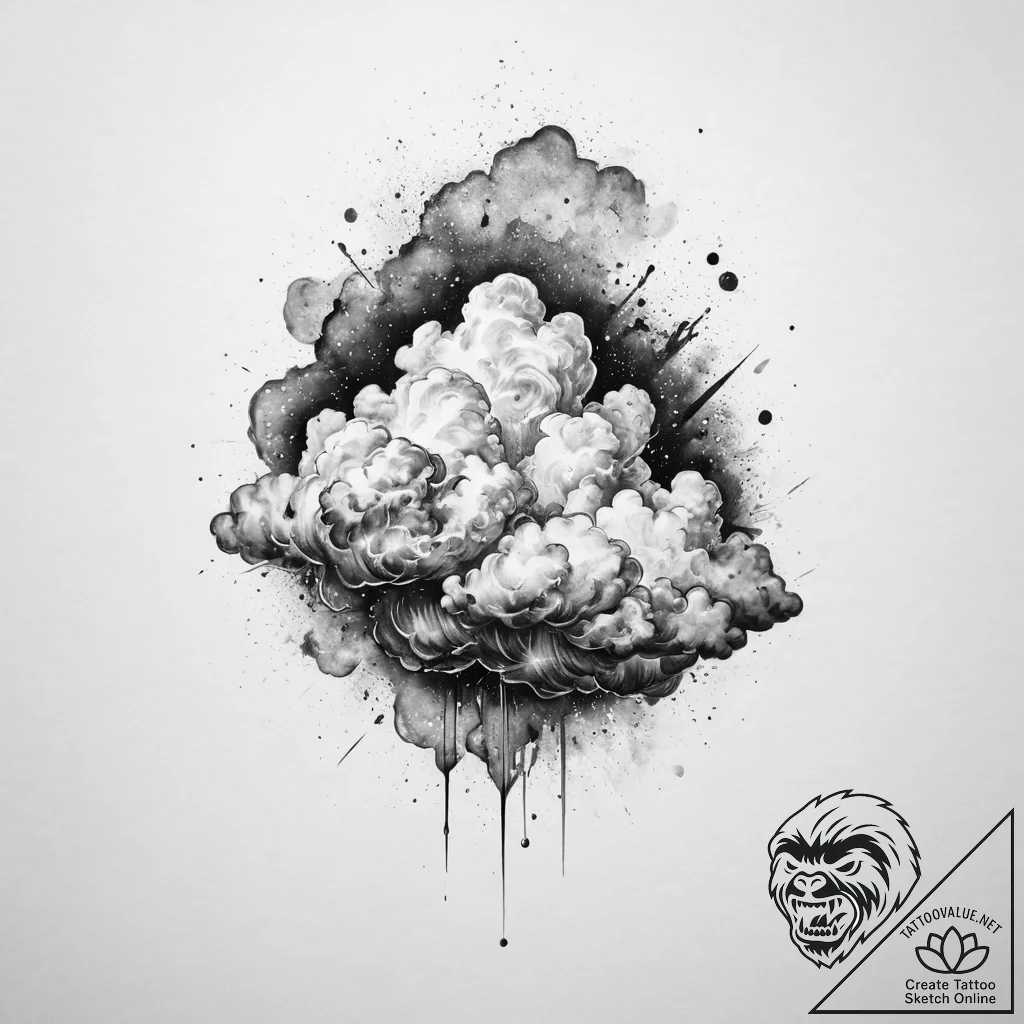 Tattoo sketch nebula cloud - tattoo sketch (№1759959622_0, 08.10.2025 21:40) — tattoovalue.net