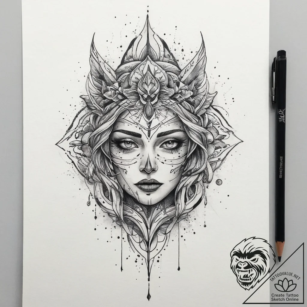 Tattoo sketch light, tattoo line art, on a cl... - tattoo sketch (№1759960054_0, 08.10.2025 21:47) — tattoovalue.net