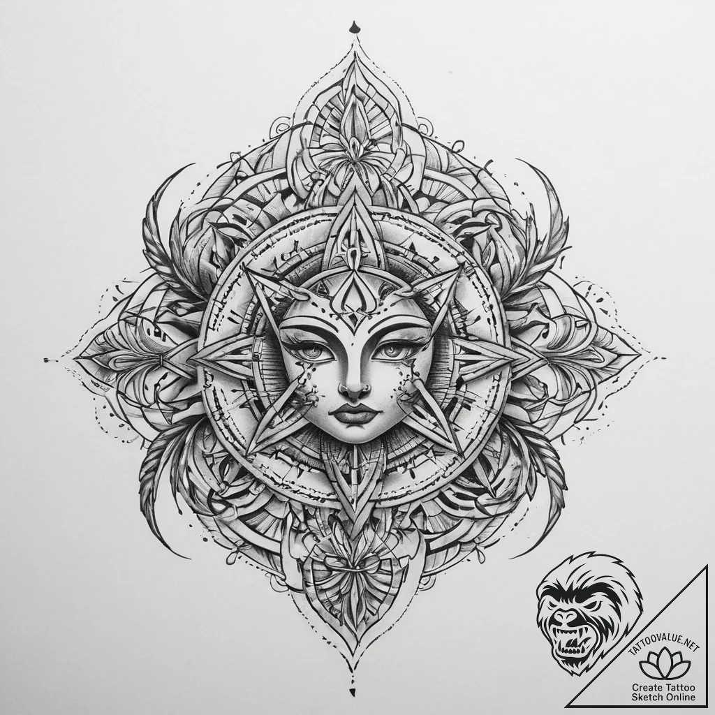 Tattoo sketch sacred lore, tattoo line art, r... - tattoo sketch (№1759960271_0, 08.10.2025 21:51) — tattoovalue.net