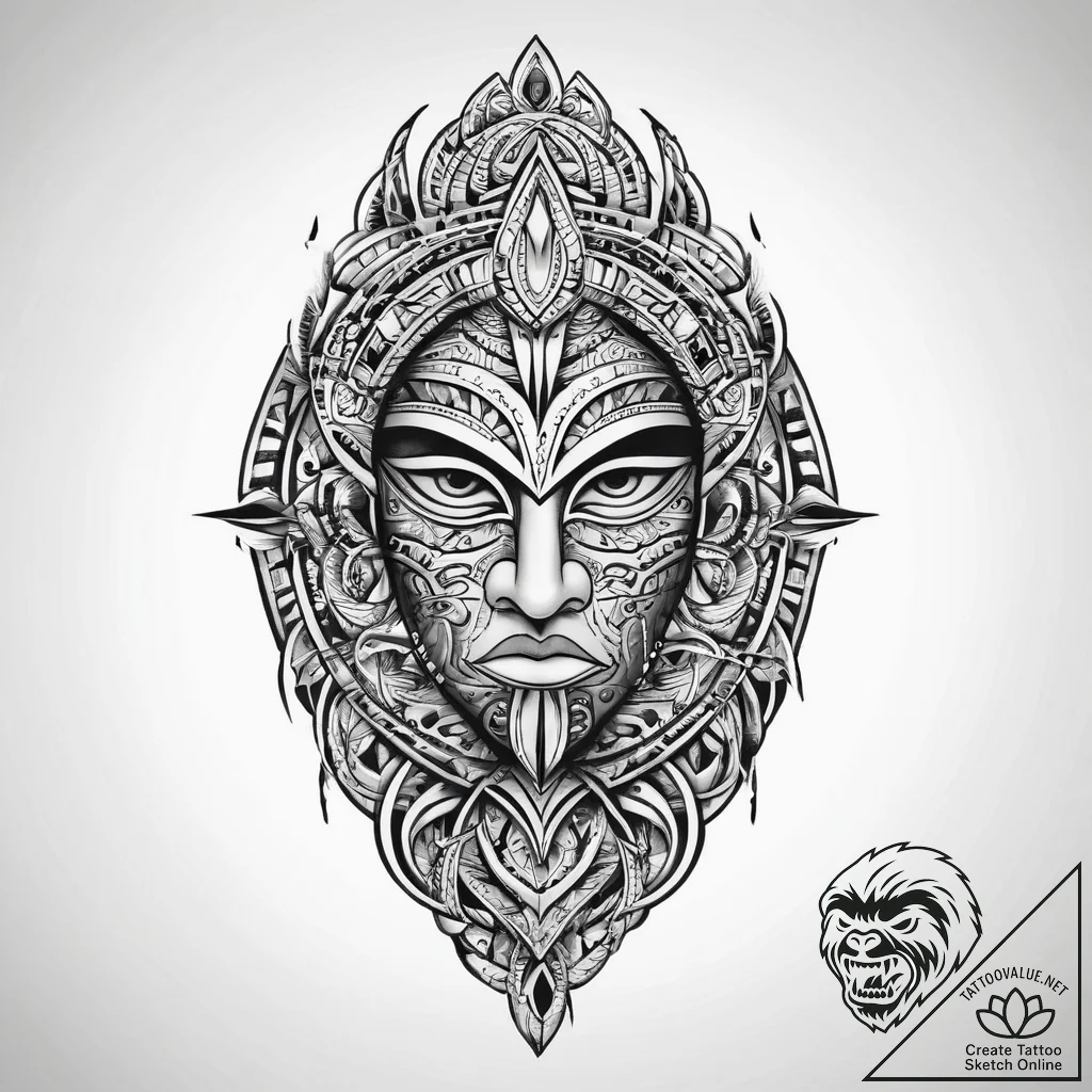Tattoo sketch polynesian tribal pattern, ink... - tattoo sketch (№1759961362_0, 08.10.2025 22:09) — tattoovalue.net