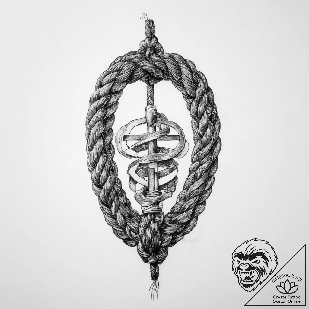 Tattoo sketch rope - tattoo sketch (№1759962443_0, 08.10.2025 22:27) — tattoovalue.net