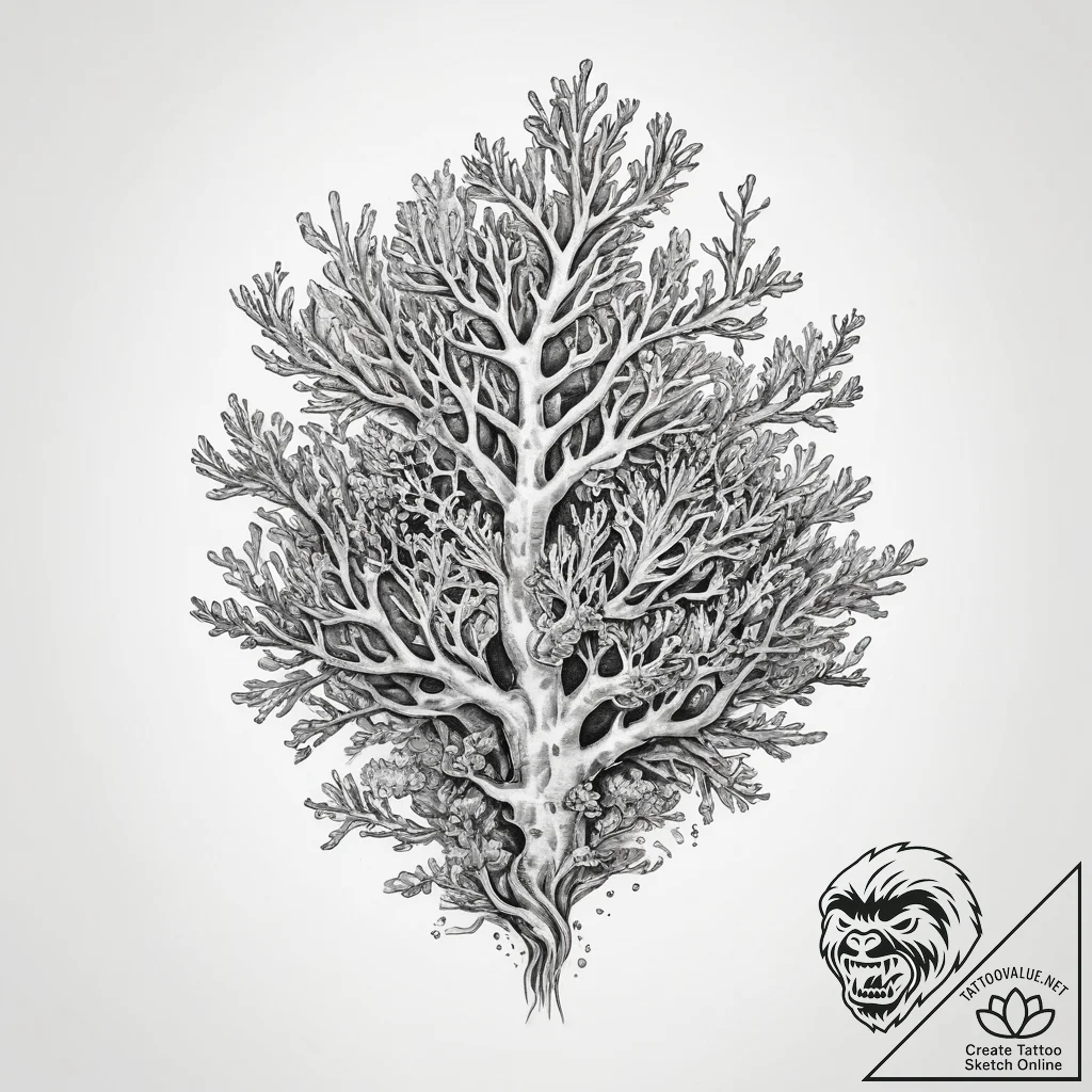 Tattoo sketch coral - tattoo sketch (№1759962876_0, 08.10.2025 22:34) — tattoovalue.net
