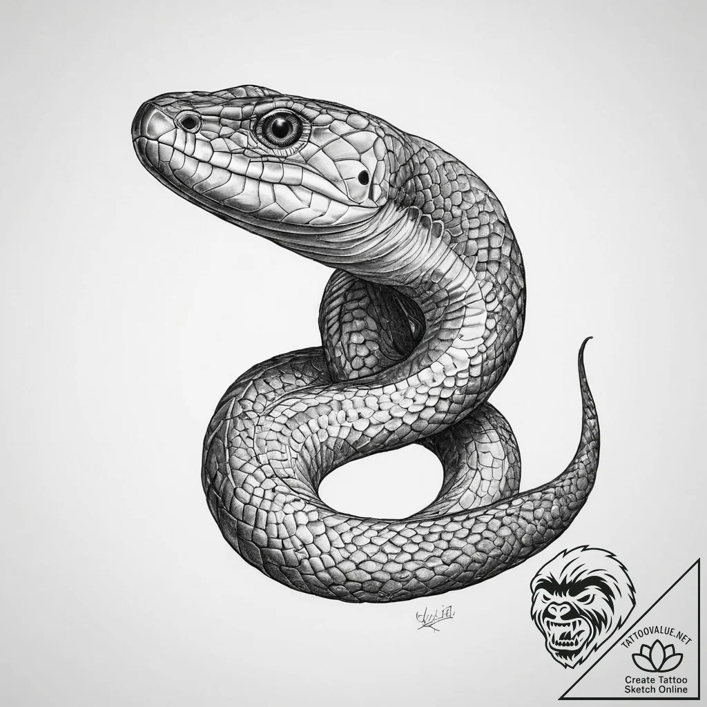 Tattoo sketch inland taipan - tattoo sketch (№1759964178_0, 08.10.2025 22:56) — tattoovalue.net