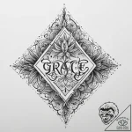 Tattoo sketch grace lettering, ink illustrati… – tattoo sketch (№1759965916_0, 08.10.2025 23:25) — tattoovalue.net