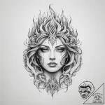 Tattoo sketch spirit of the fire – tattoo sketch (№1759966132_0, 08.10.2025 23:28) — tattoovalue.net