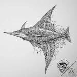 Tattoo sketch sawfish, tattoo line art, vibra… – tattoo sketch (№1759966348_0, 08.10.2025 23:32) — tattoovalue.net