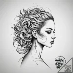 Tattoo sketch abstract lines forming a silhou… – tattoo sketch (№1759968505_0, 09.10.2025 00:08) — tattoovalue.net
