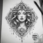 Tattoo sketch cosmic soul, tattoo sketch desi… – tattoo sketch (№1759969369_0, 09.10.2025 00:22) — tattoovalue.net