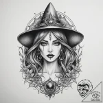 Tattoo sketch gothic ведьма, ink illustration… – tattoo sketch (№1759970454_0, 09.10.2025 00:40) — tattoovalue.net