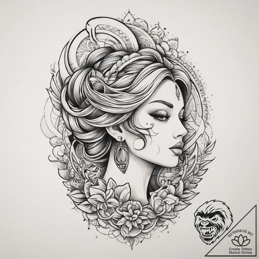 Tattoo sketch serenity, tattoo flash sheet de... - tattoo sketch (№1759971102_0, 09.10.2025 00:51) — tattoovalue.net