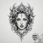 Tattoo sketch spiritual portrayal, tattoo dra… – tattoo sketch (№1759971317_0, 09.10.2025 00:55) — tattoovalue.net