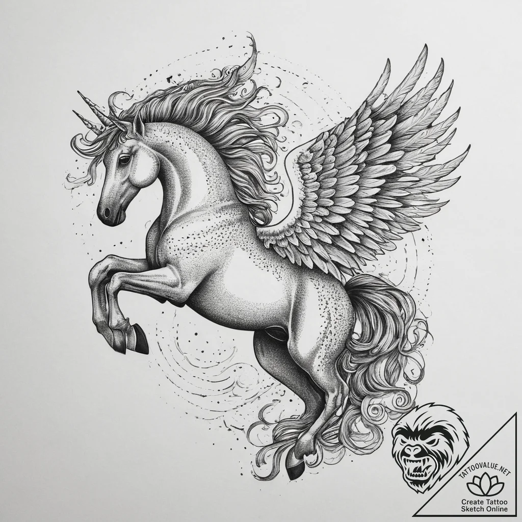 Tattoo sketch узор в виде пегаса, tattoo draw... - tattoo sketch (№1759971532_0, 09.10.2025 00:58) — tattoovalue.net