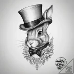 Tattoo sketch top hat with a rabbit, artistic… – tattoo sketch (№1759973485_0, 09.10.2025 01:31) — tattoovalue.net
