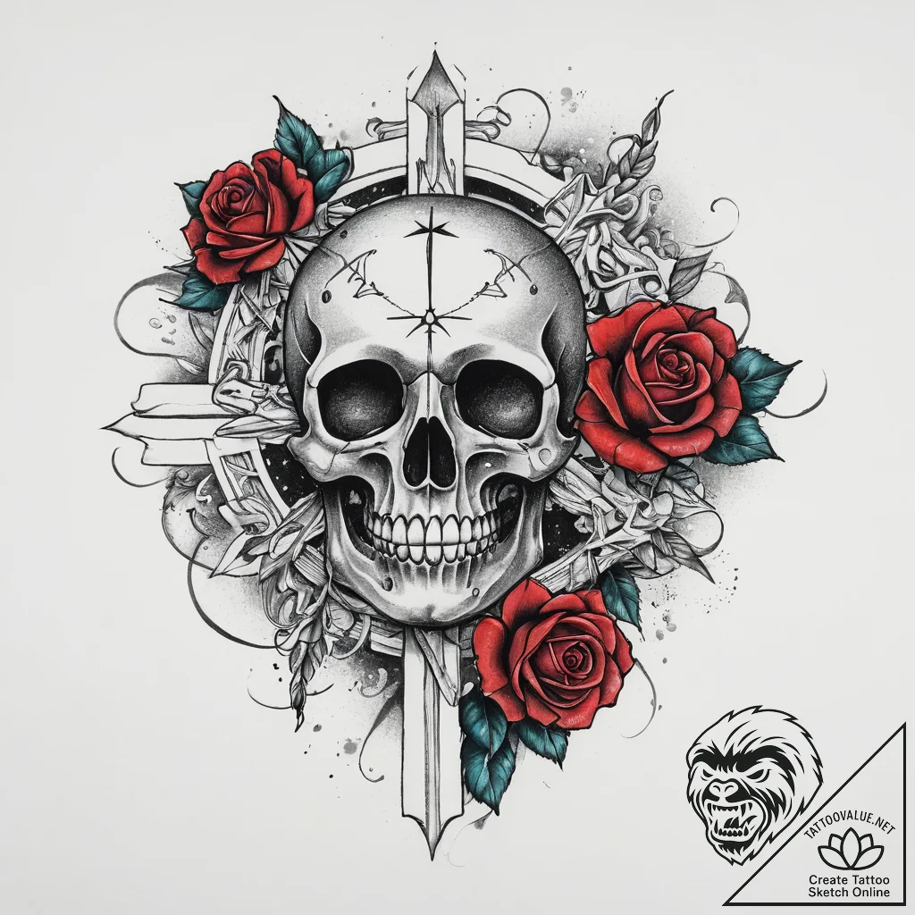 Tattoo sketch cosmic beginning, concept art f... - tattoo sketch (№1759974787_0, 09.10.2025 01:53) — tattoovalue.net