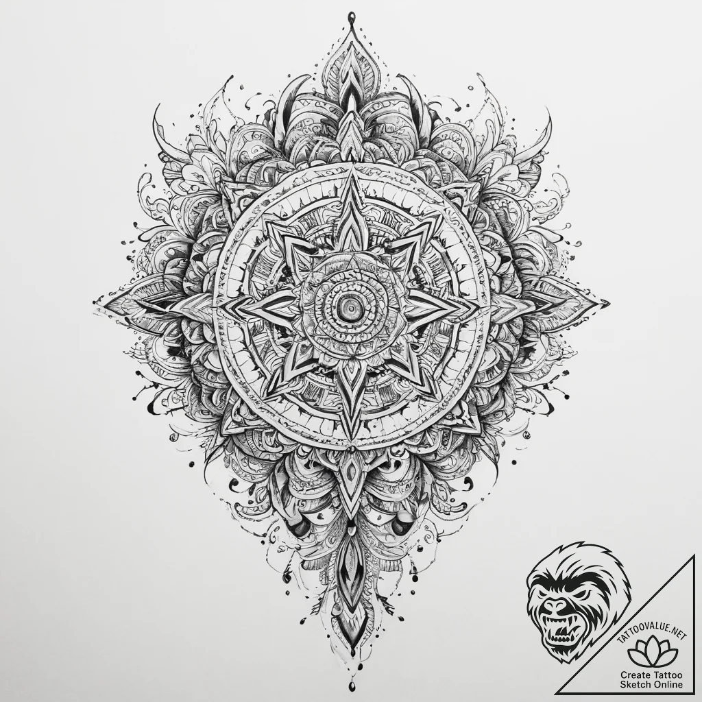 Tattoo sketch mystical art, ink illustration... - tattoo sketch (№1759975649_0, 09.10.2025 02:07) — tattoovalue.net