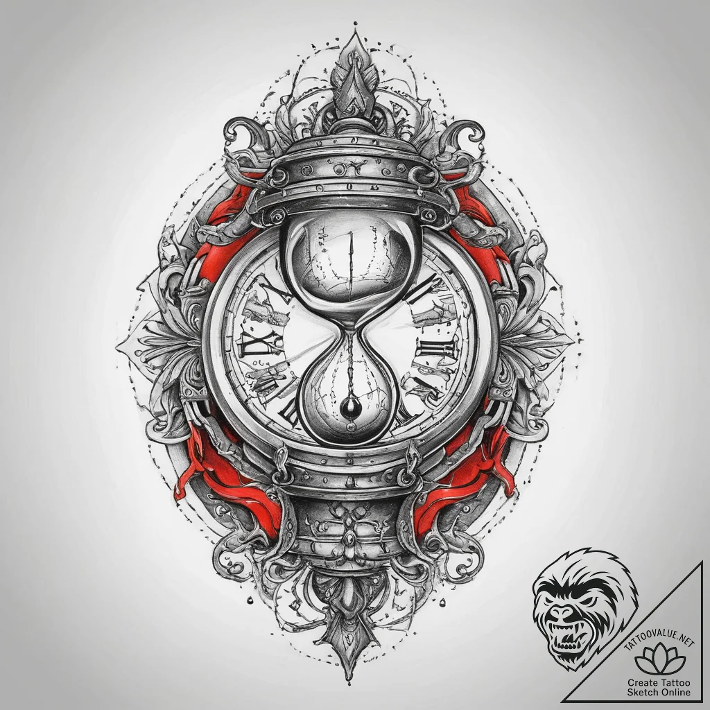 Tattoo sketch chislobog, the god of time, wit... - tattoo sketch (№1759976517_0, 09.10.2025 02:21) — tattoovalue.net