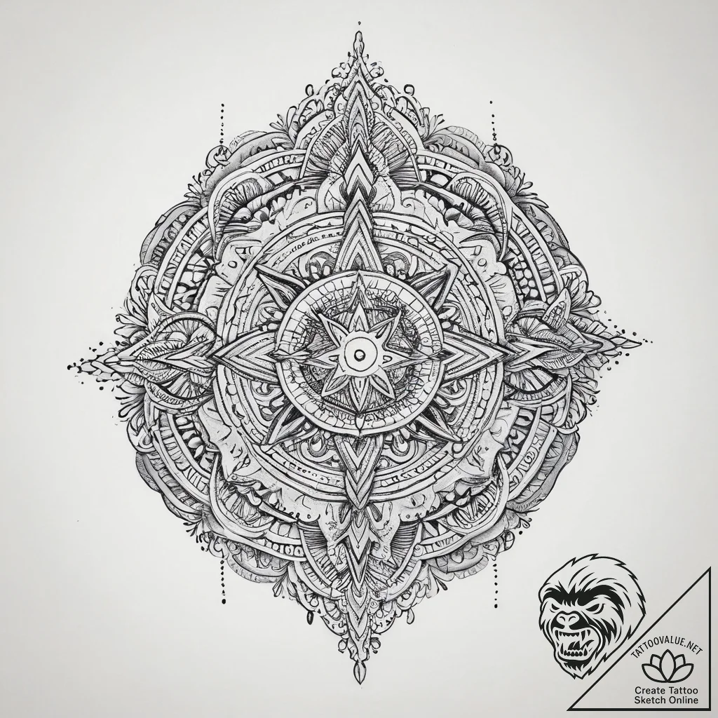 Tattoo sketch cosmic being, concept art for t... - tattoo sketch (№1759977812_0, 09.10.2025 02:43) — tattoovalue.net