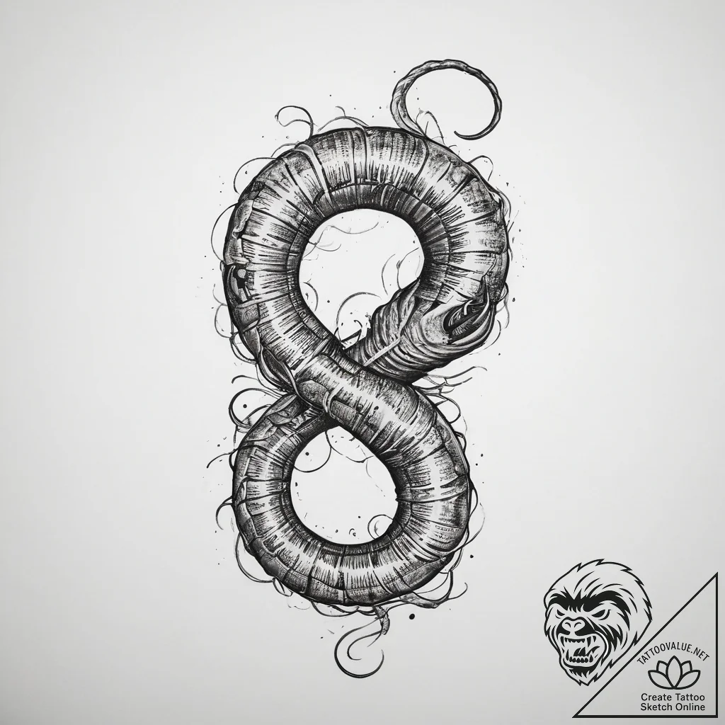 Tattoo sketch earthworm - tattoo sketch (№1759978246_0, 09.10.2025 02:50) — tattoovalue.net