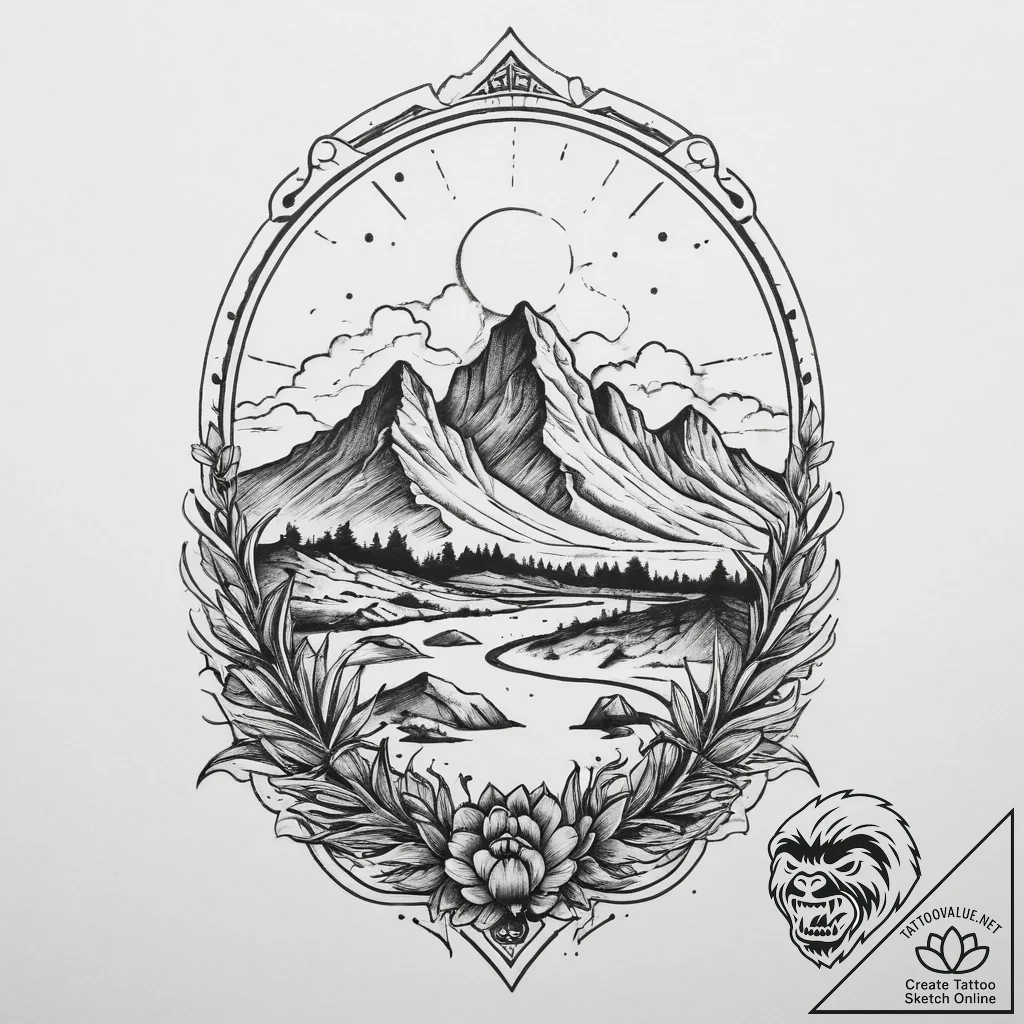 Tattoo sketch desert, tattoo drawing outline,... - tattoo sketch (№1759978461_0, 09.10.2025 02:54) — tattoovalue.net