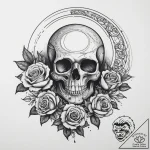 Tattoo sketch moon tattoo, concept art for ta… – tattoo sketch (№1759978677_0, 09.10.2025 02:57) — tattoovalue.net