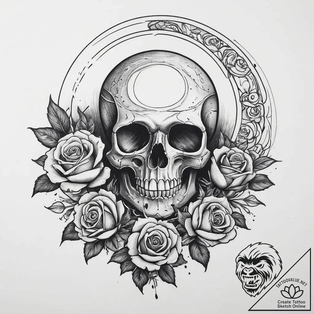 Tattoo sketch moon tattoo, concept art for ta... - tattoo sketch (№1759978677_0, 09.10.2025 02:57) — tattoovalue.net