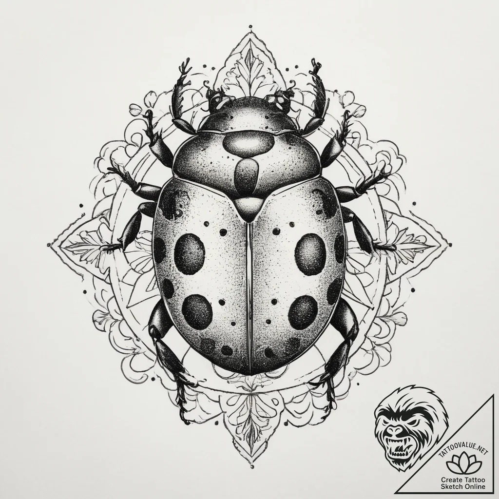 Tattoo sketch ladybug, tattoo drawing outline... - tattoo sketch (№1759979109_0, 09.10.2025 03:05) — tattoovalue.net