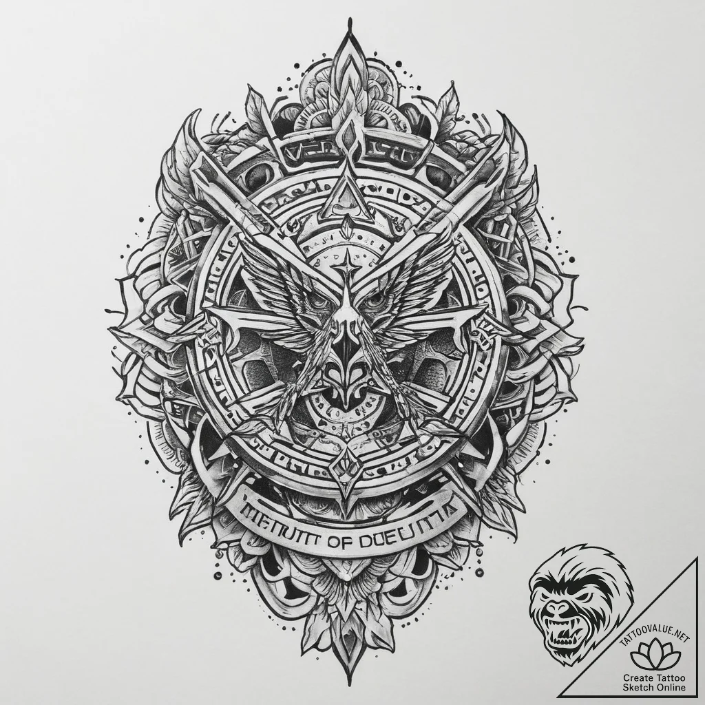 Tattoo sketch sketch style military, ink illu... - tattoo sketch (№1759981056_0, 09.10.2025 03:37) — tattoovalue.net